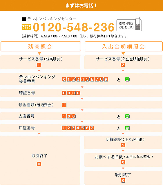テレホンバンキング体験版_体験方法詳細解説