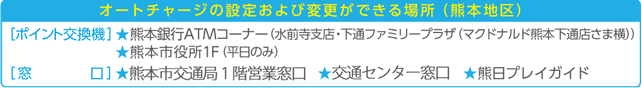オートチャージができる場所(熊本地区)