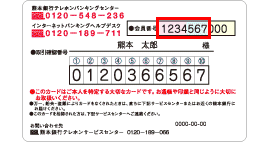 ダイレクトバンキングご利用カード裏面イメージ 