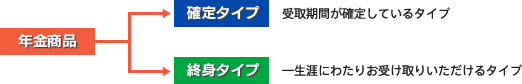 受取期間による年金商品のタイプ