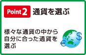 ポイント2 通貨を選ぶ・・・様々な通貨の中から自分に合った通貨を選ぶ