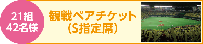 21組42名様　観戦ペアチケット(S指定席)