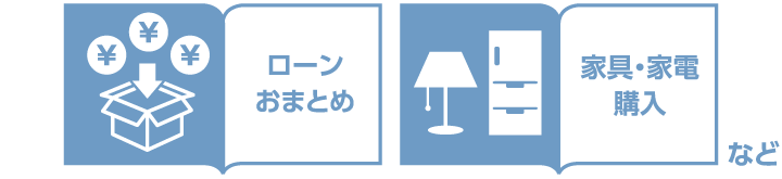 ローンおまとめ、家具家電購入など