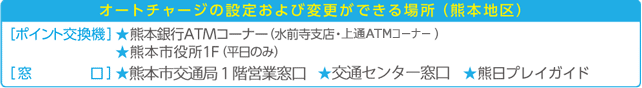  オートチャージができる場所（熊本地区）