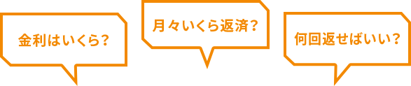 金利はいくら？ 月々いくら返済？ 何回返せばいい？