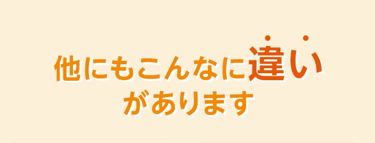 他にもこんなに違いがあります