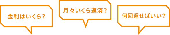 金利はいくら？ 月々いくら返済？ 何回返せばいい？