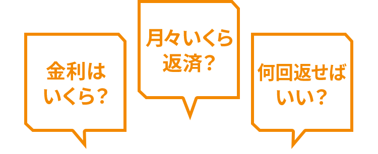 金利はいくら？ 月々いくら返済？ 何回返せばいい？