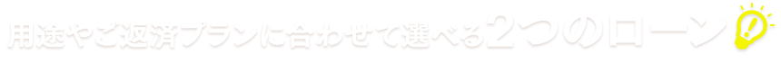 用途やご返済プランに合わせて選べる2つのローン