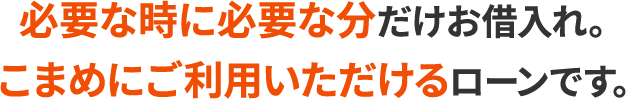 必要な時に必要な分だけお借入れ。こまめにご利用いただけるローンです。